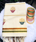 Onam - Kasavu with Multicolour