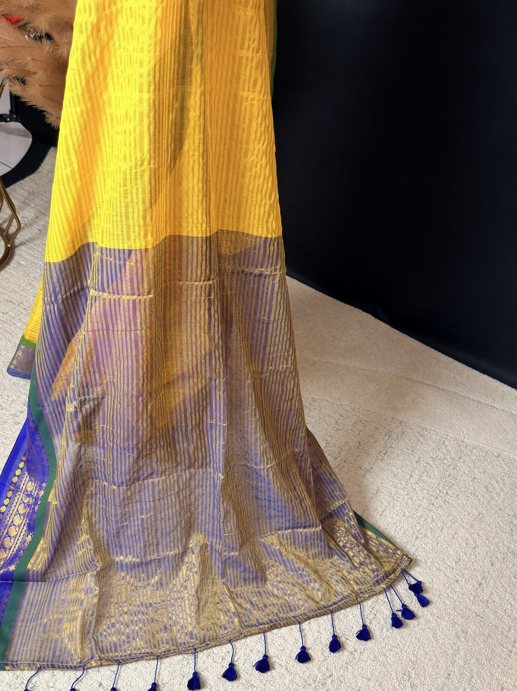 Yellow and Blue Mul Cotton