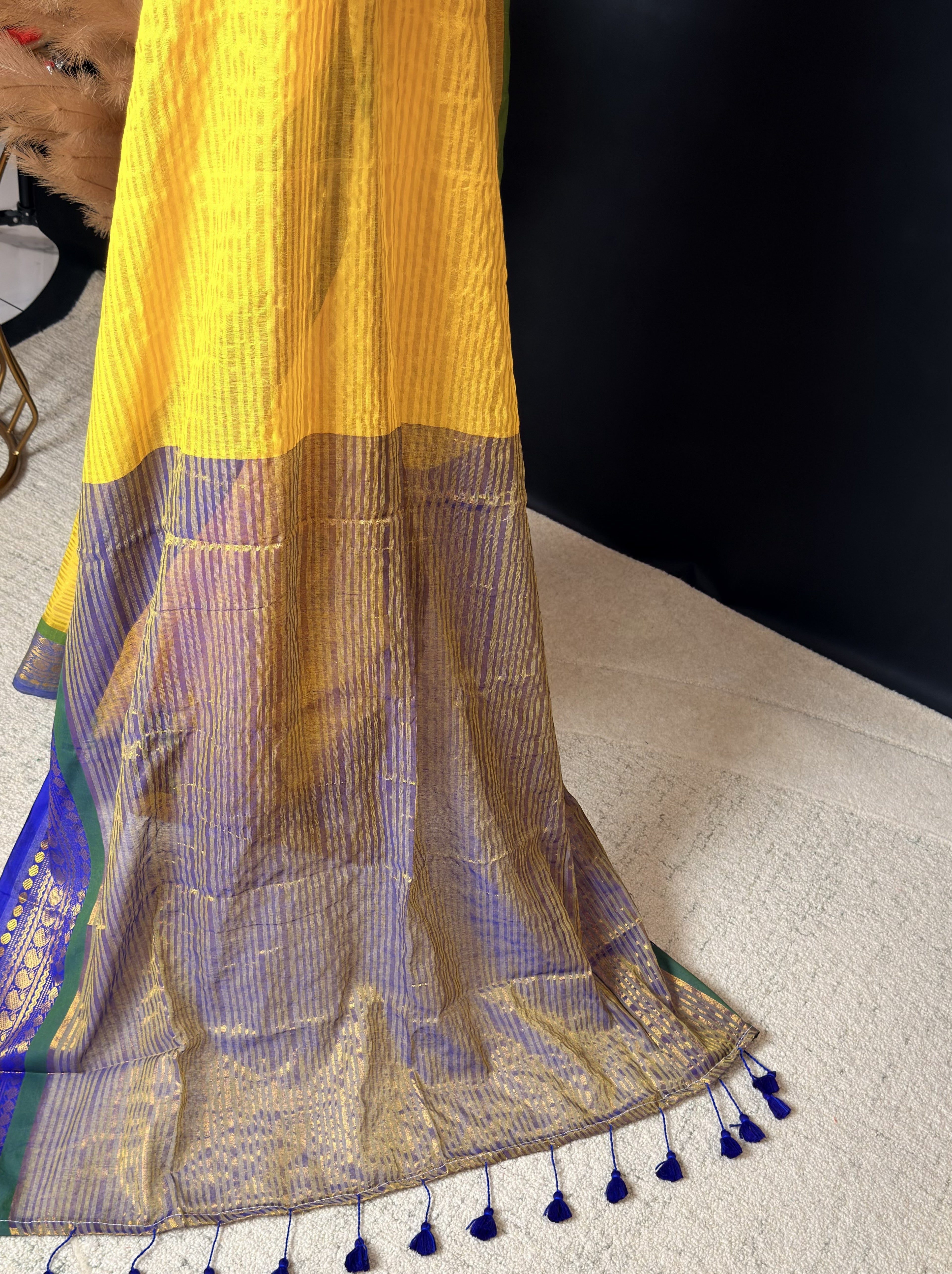 Yellow and Blue Mul Cotton